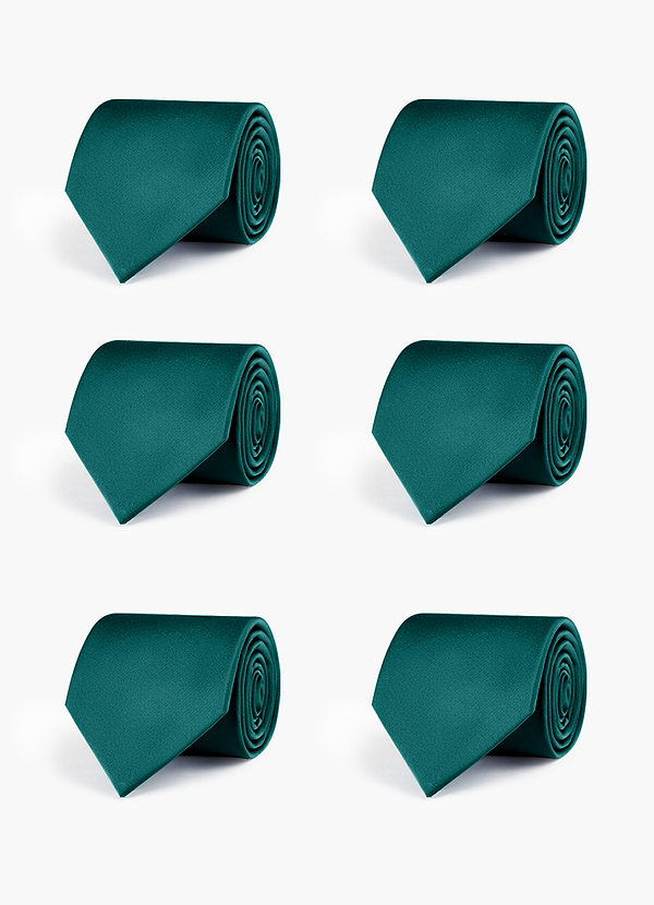 front Stretch Satin Matching Groomsmen Tie Set – 6 Pieces