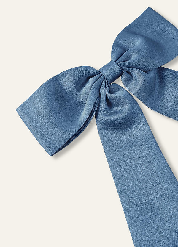 front Matching Color Satin Bow Hair Clip