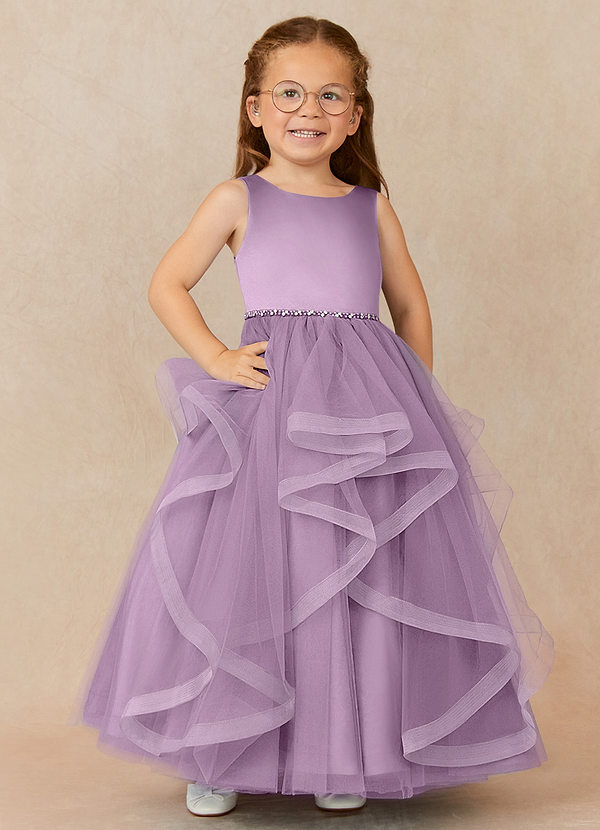 Azazie Sofia Flower Girl Dresses Wisteria A-Line Beaded Tulle Dress image1