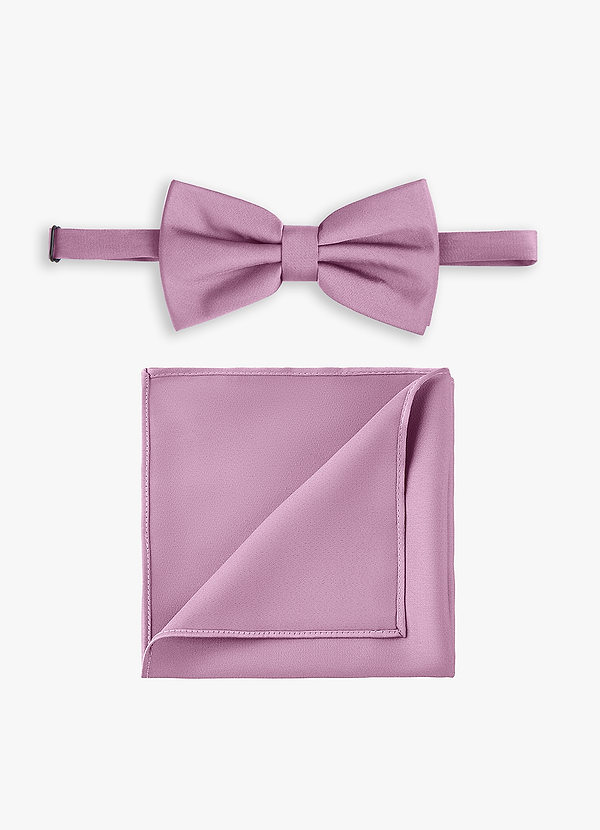front Stretch Satin Bow Tie and Pocket Square Set