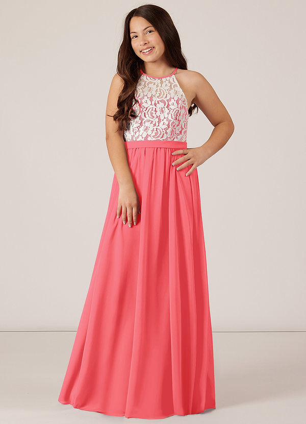 Vestidos Modernos Para Damas De Honor Junior De Longitud Té Con Falda AsiméTrica Jade main image 0