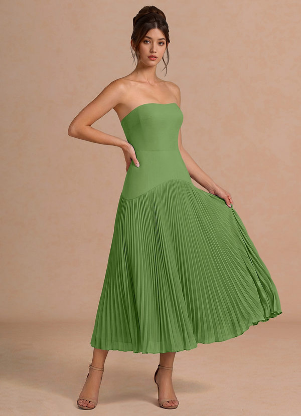 Yuliana Herb Green Midi Dress image1