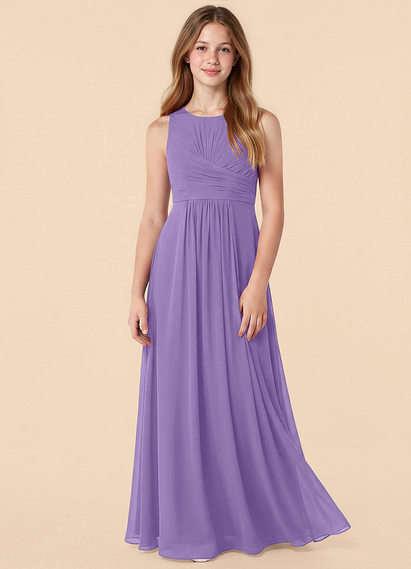 Azazie Skyla Junior Tahiti A-Line Pleated Chiffon Dress image1