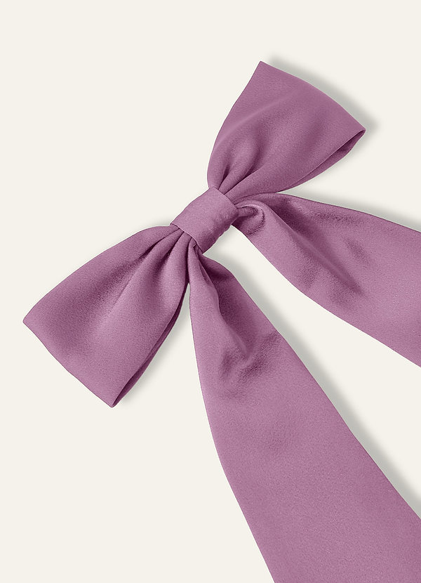 front Matching Color Stretch Satin Bow Hair Clip