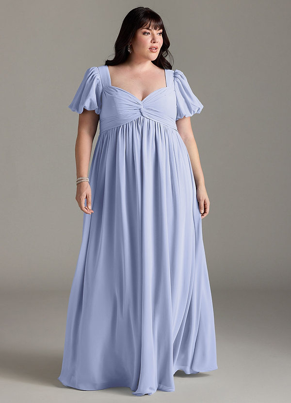 Azazie Madisynn Vestidos de dama de honor de maternidad Vestido de Lazo Hasta el suelo Gasa image1