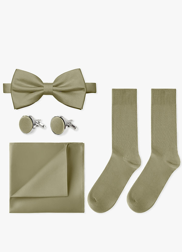 front Matching Wide Tie & Pocket Square & Cuff Links & Socks Set