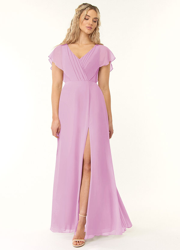 Rylee A-Line Pleated Chiffon Dress