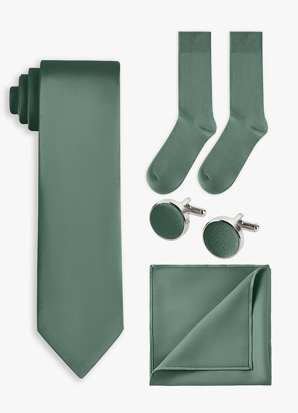 front Matching color 4-Piece Stretch Satin Wide Tie Set