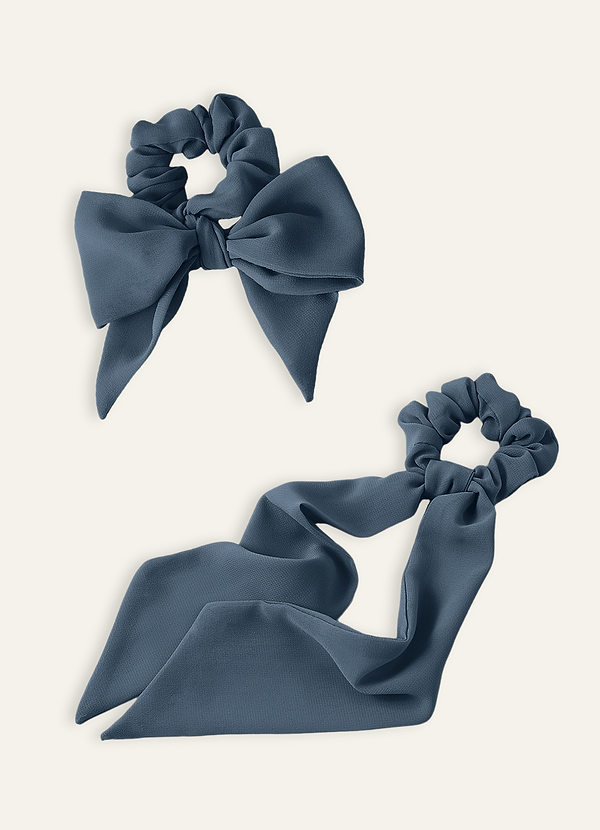 front Zestaw gumek do włosów z szyfonu w pasującym kolorze, 2 sztuki