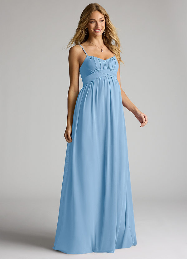 Azazie Llana Vestidos de dama de honor de maternidad Vestido de Corte en A Hasta el suelo Gasa image1