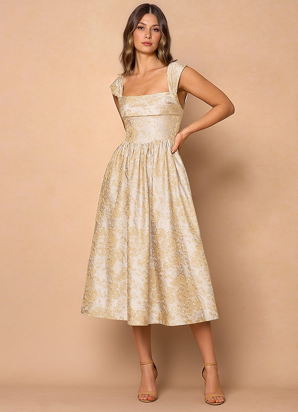 Robe Midi Champagne Millésimé Runa image1
