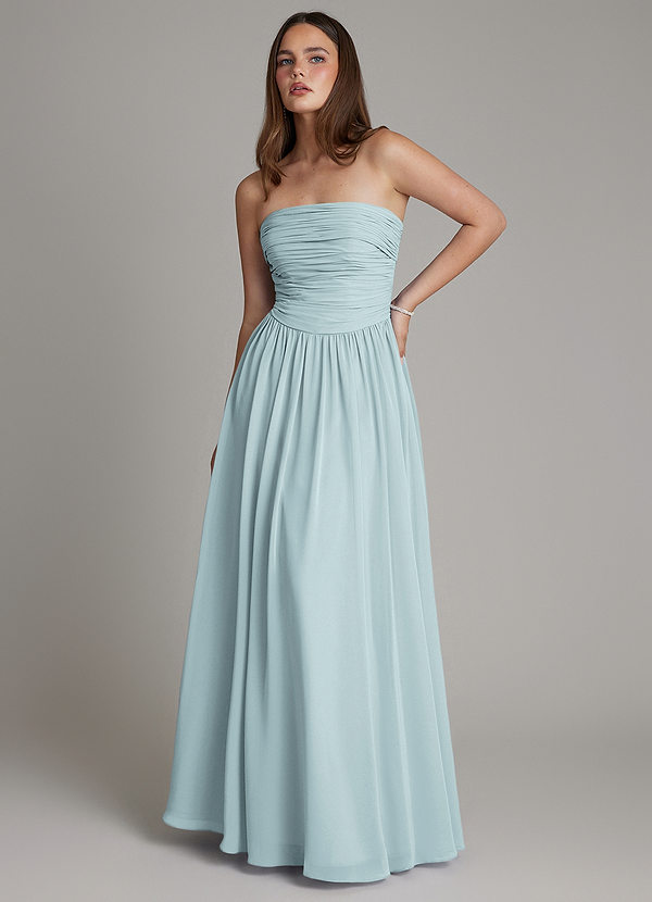 Azazie Andreina Bridesmaid Dresses Mist A-Line Pleated Chiffon Dress image1