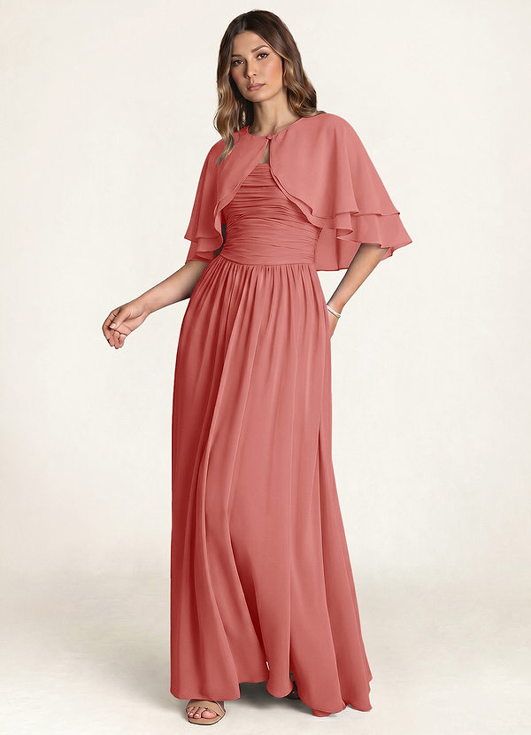 front Azazie Matching Color Chiffon Double Layer Shawl