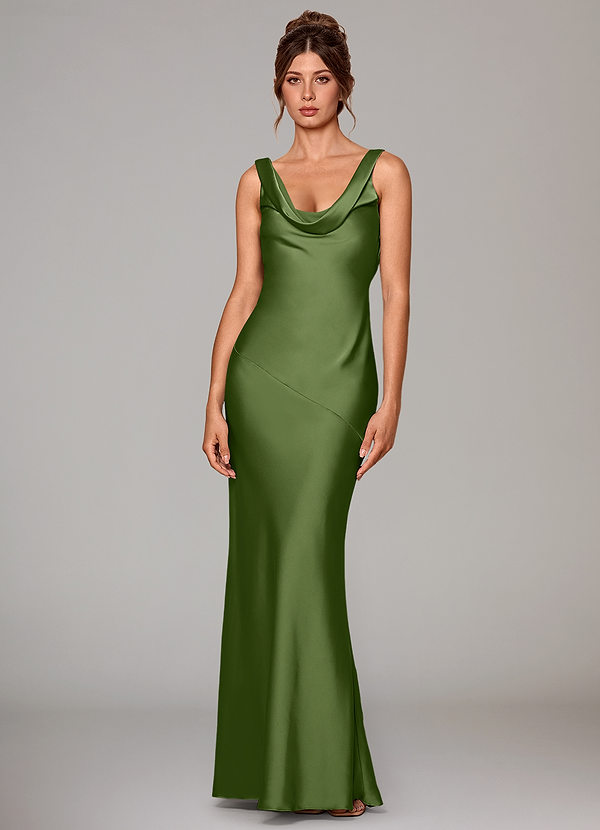 Azazie Rylina Bridesmaid Dresses Juniper Mermaid Stretch Satin Dress image1