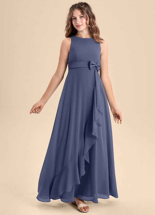 Azazie Lilenne Junior Stormy A-Line Bow Chiffon Dress image1