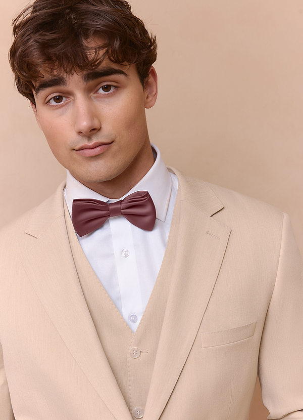 front Matte Satin Pre-Tied Bow Tie