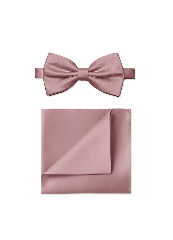 front Matte Satin Bow Tie and Pocket Square Set