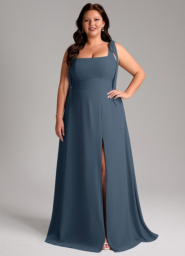 Azazie Debra Bridesmaid Dresses Neptune A-Line with Pockets Chiffon Convertible Dress image1