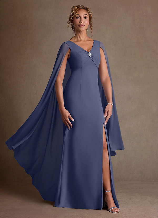 Azazie Boudica Suknie dla Matki Panny Młodej Linia A Pofałdowany Szyfon Długość podłogi Sukienka image1