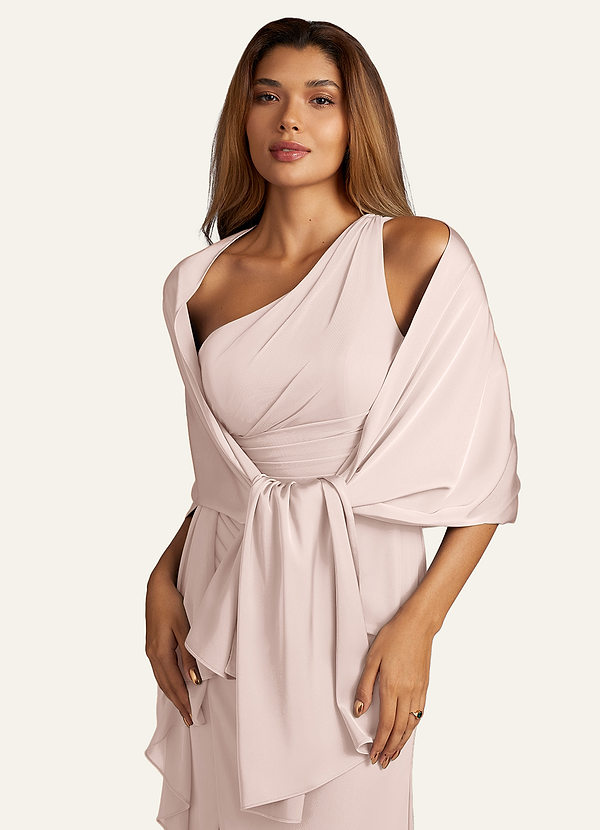 front Azazie Châle En Satin Extensible Aleena De Couleur Assortie