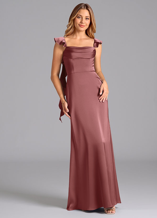 Azazie Adi Brudtärneklänningar Klä av A-Linje i Stretch Satin Plisserad Ametist image1