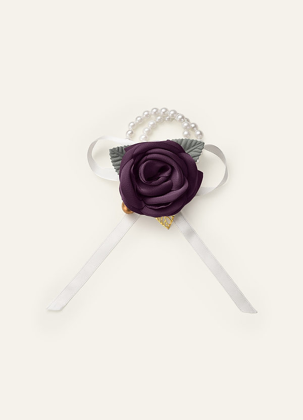 front Matching Color Stretch Satin Wrist Corsage