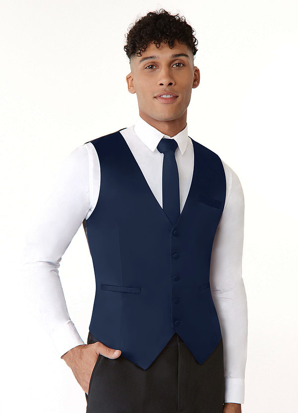 front Gilet moderno in raso opaco della collezione Gentlemen