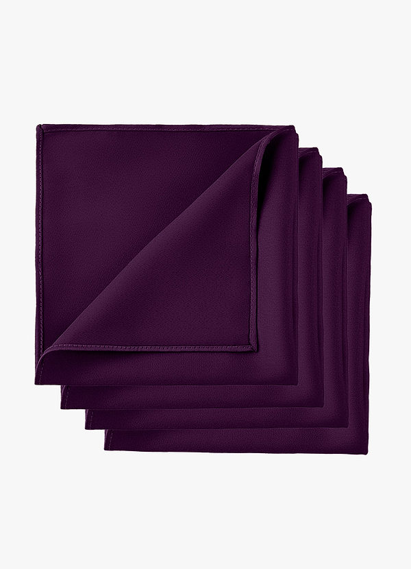 front Stretch Satin Matching Groomsmen Pocket Square Set – 4 Pieces