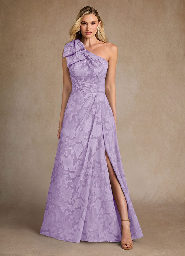Azazie Easton Mother of the Brides Dresses Lilac Ball-Gown One Shoulder Floral Burnout Dress image1