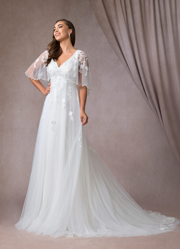 front Azazie Renesmee Wedding Dress