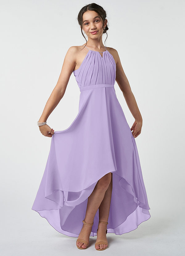 Azazie Oaklynn Junior Lilac A-Line Pleated Chiffon Dress image1