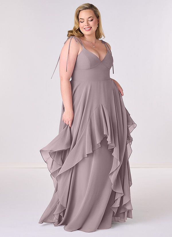 Barbie ♥ Azazie Bridesmaid Dresses Dusk A-Line Bow Chiffon Dress image1