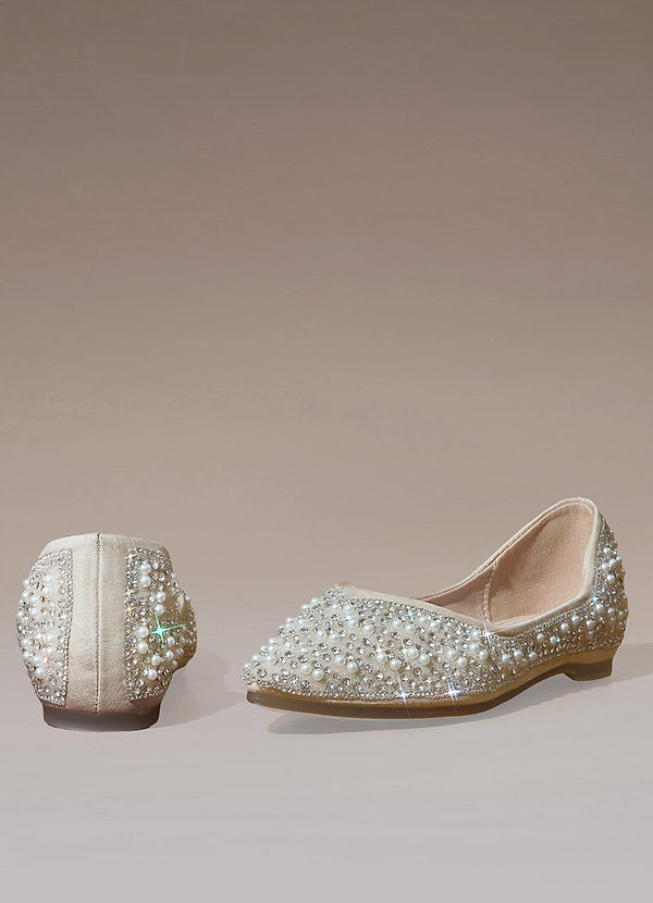 back Crystal And Pearl Ballet Flats