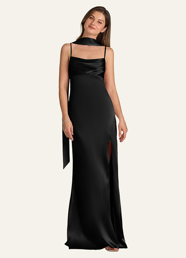 front Azazie Matching Color Matte Satin Scarf