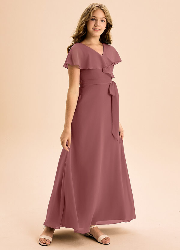 Azazie Lainey Junior Amethyst A-Line with Pockets Chiffon Dress image1