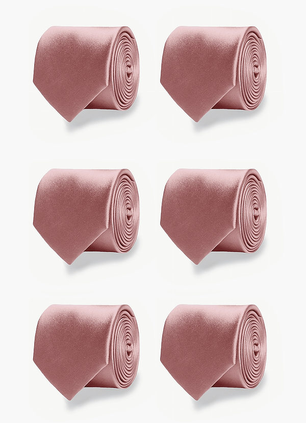 front Matte Satin Matching Groomsmen Tie Set – 6 Pieces