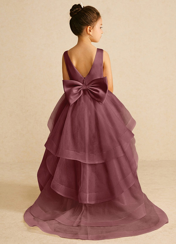 Azazie Pumpkin Flower Girl Dresses Desert Rose A-Line Convertible Tulle Dress image1