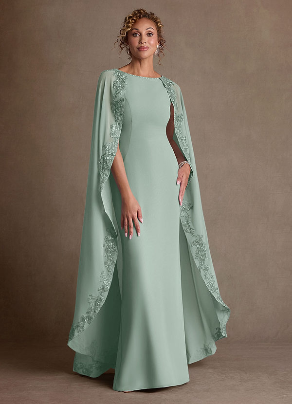 Azazie Artemisia Mother of the Brides Dresses Agave Sheath Lace Chiffon Dress image1