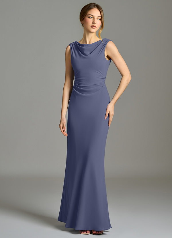 Azazie Kieryn Bruidsmeisjes Jurken Jurk van Chiffon met Zeemeermin Geplooid Stormachtig image1