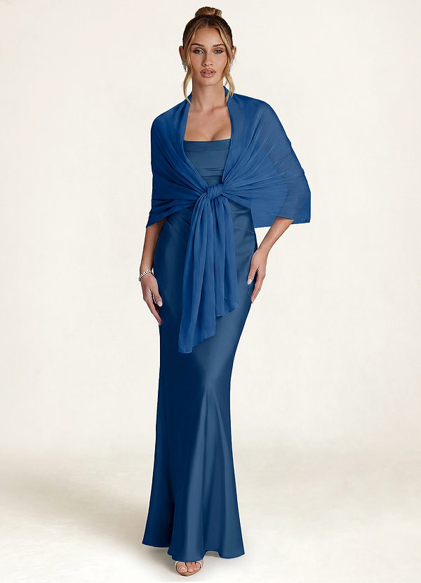 front Azazie Chiffon Sparkly Cover Up Scarf