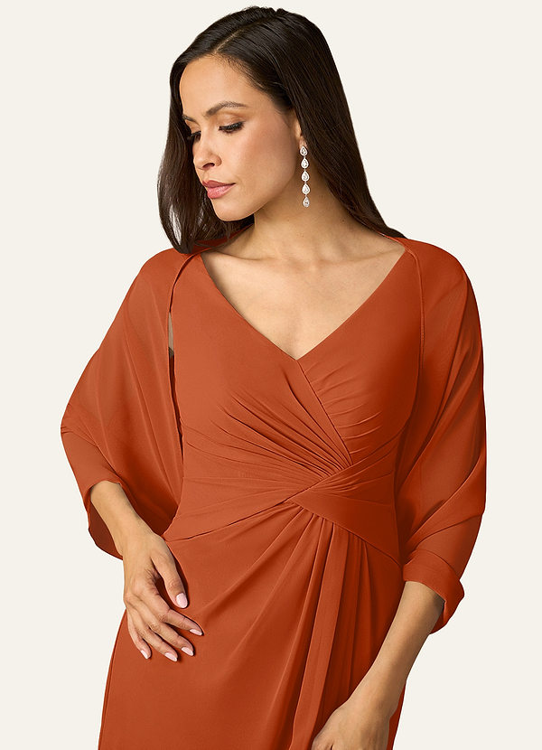 front Azazie Abrigo De Gasa Sarah De Color A Juego