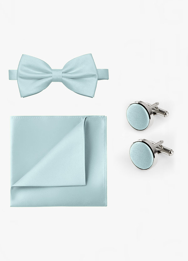 front Matching Bow Tie & Pocket Square & Cuff Links Set
