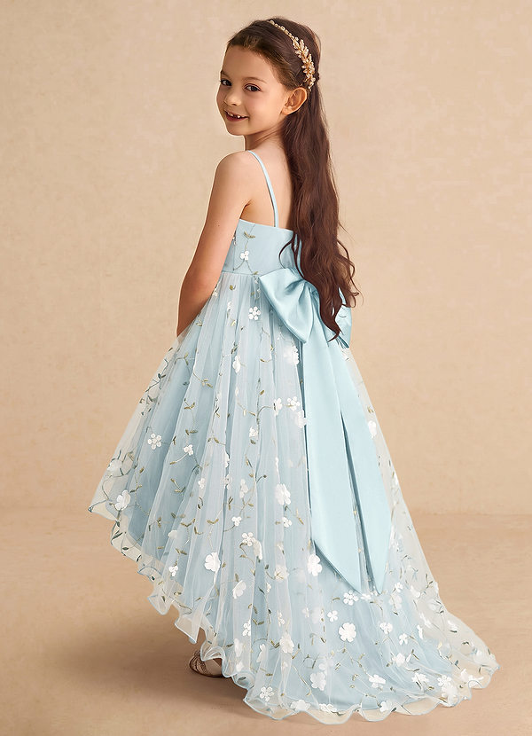 Celia Flower Girl Dresses Sea Glass A-Line Spaghetti Strap Tulle Dress image1