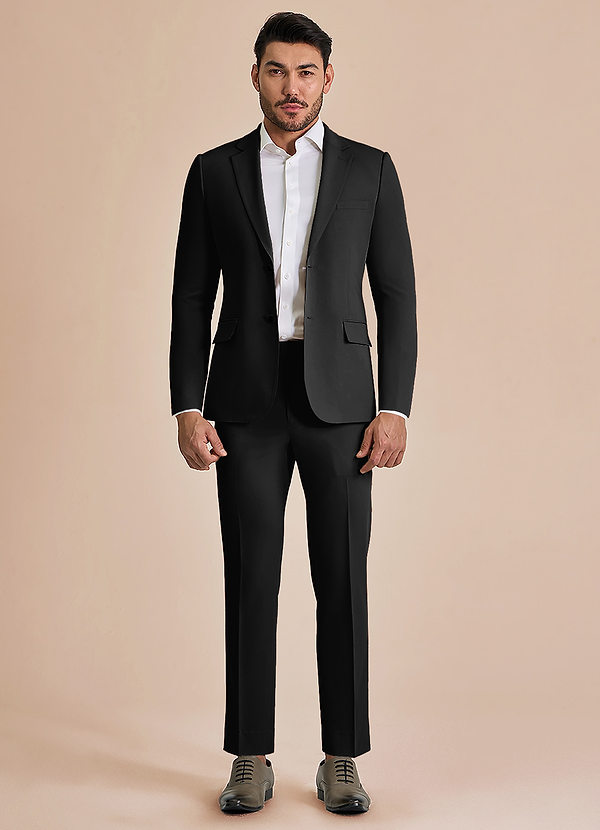 front William Black Comfort Blend Suit
