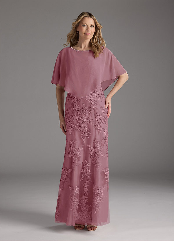 Azazie Whilhelmina Mother of the Brides Dresses Vintage Mauve Mermaid Lace Chiffon Dress image1