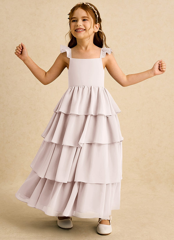 Azazie Boba Vestidos de Niña de Flores Vestido de Pétalo De Rosa de Gasa de Corte En A con Escote Cuadrado image1