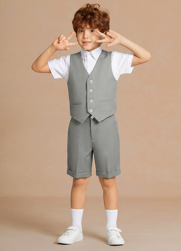 front Oliver Grey 3-Piece Boys Vest & Shorts Set