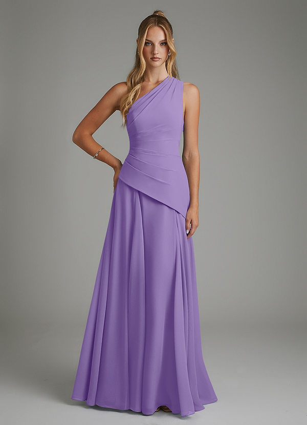 Azazie Holly Bridesmaid Dresses Tahiti A-Line Corset Chiffon Dress image1