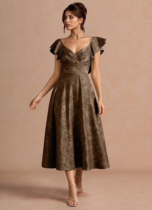 Robe Midi Café Marron Leilani image1