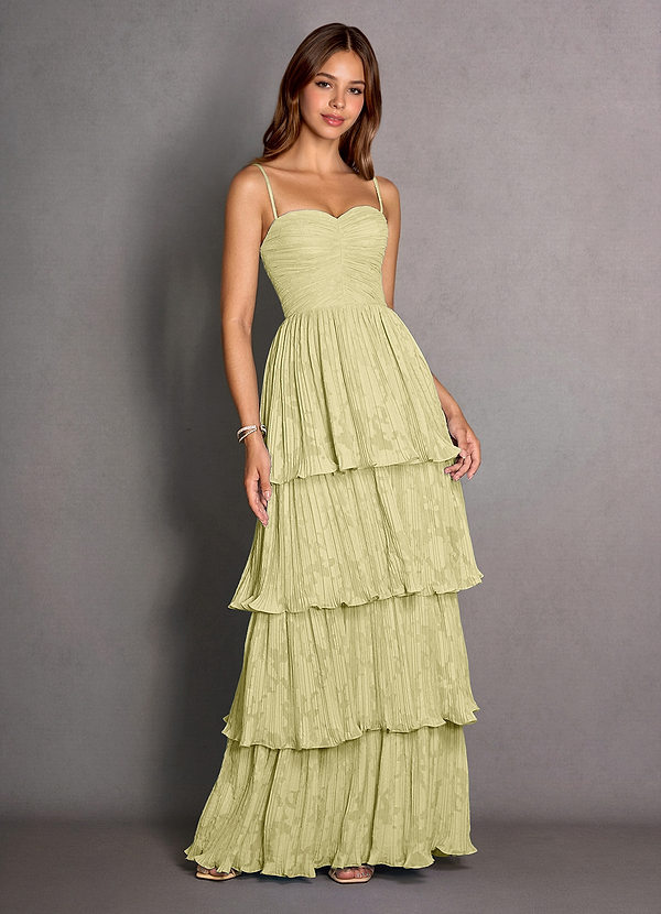 Jessamine Lemon Sorbet Lace Ruffled A-line Prom Dress image1